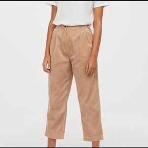 H&M high waisted corduroy ankle pants size 6